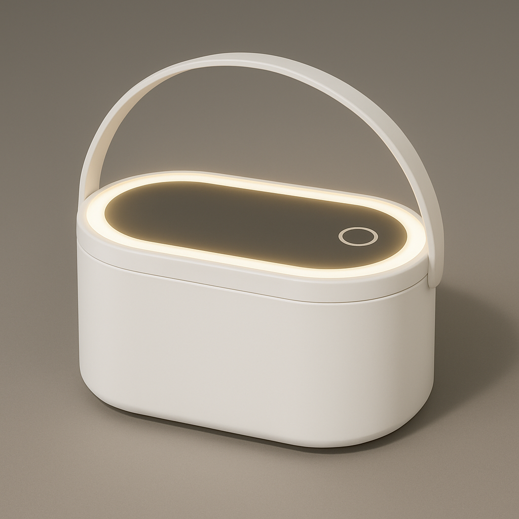 2 in 1 Beauty Case With Led Mirror | White